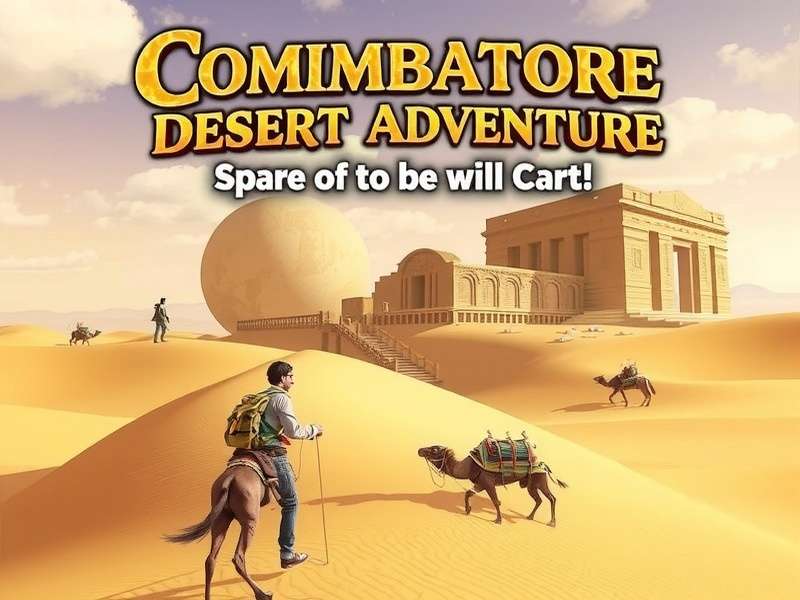 Coimbatore Desert Adventure Cover Art Coimbatore Desert Adventure game cover showing a traveler navigating sand dunes with ancient ruins in the background